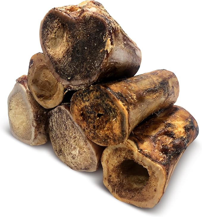 K9warehouse USA Marrow Bones for Dogs – All-Natural 5-6" Beef Bone Marrow Dog Treats – Long Lasting Bones for Aggressive Chewers – High-Protein Chews for Small, Medium, Large & Extra Large Breeds
