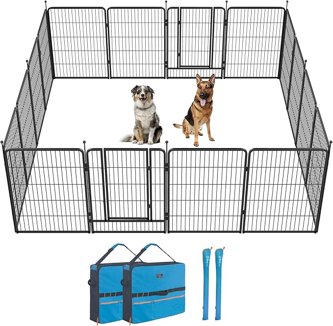 FXW Instant Unleashed Dog Playpen, Portable Pet Fence for Outdoor, RV Trips, and Camping, 40 inch, 16 Panels for Medium and Large Dogs with Playpen Storage Bag (2 Pack)│Patented