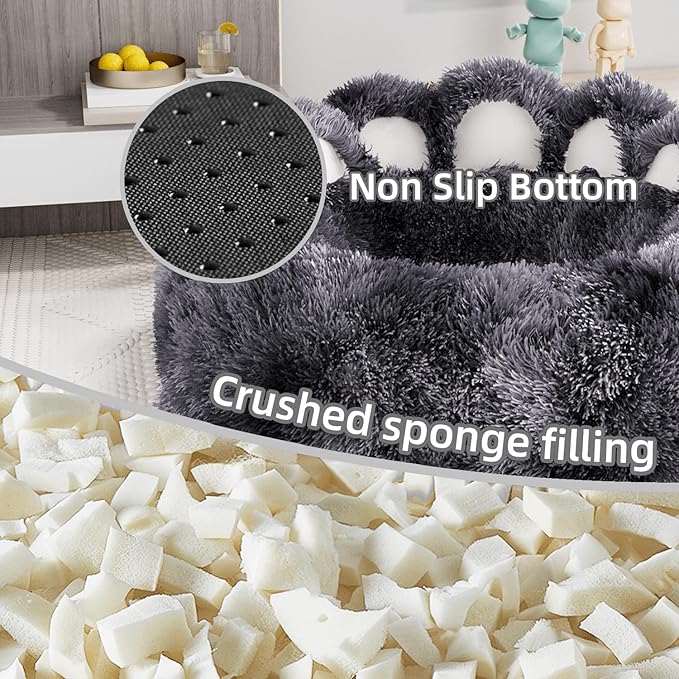 Cute Dog Bed Medium Large Size Dogs Beds Couch Pet Bed with Washable Removable Cover Egg Crate Foam Waterproof Orthopedic Dog Beds(Tie-Dyed Dark Grey,2XL)