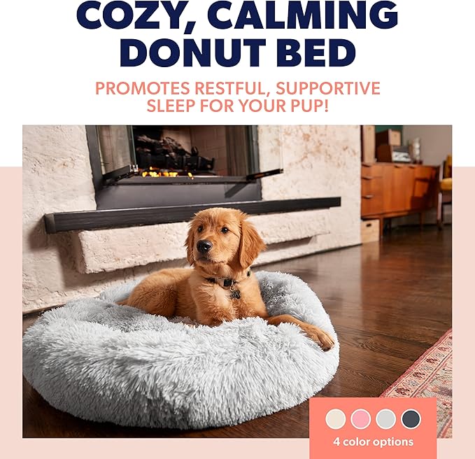 Active Pets Medium Dog Bed, Calming Orthopedic Pet Bedding for Anxiety Relief, Joint Support & Comfort, Washable Dog Furniture, Med 45lbs, Light Grey