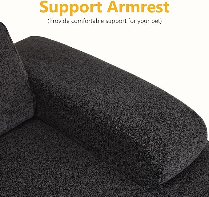 Lovupet Dog Sofa Bed for Medium Breed, Dog Couch Sleeping Bed with Anti-Slip Bottom, PS579 (Black)