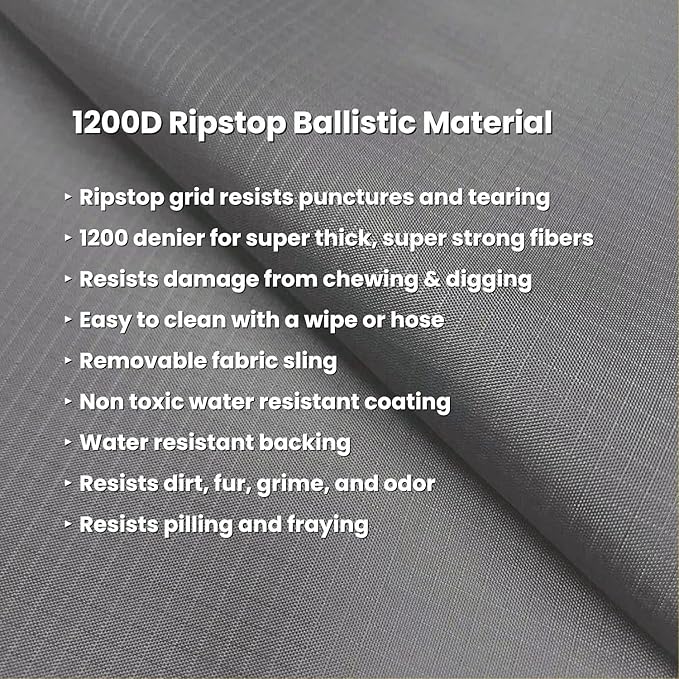 K9 Ballistics Chew Proof Elevated Outdoor Cooling Cot Bed for XX Large Dogs - Virtually Indestructible, Preassembled, Withstands Aggressive Chewers - XXL, Ripstop Sandstone