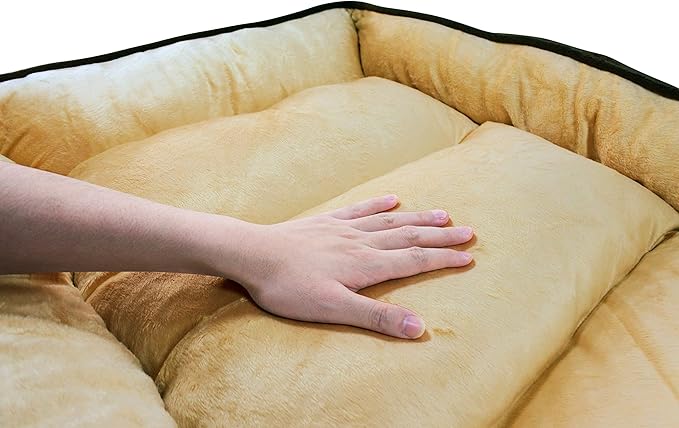 long rich Luxury Embossed Rectangle Micro Mink Dog and Pet Bed, Large, Burn Out Grey by Happycare Textiles, 24"x34"