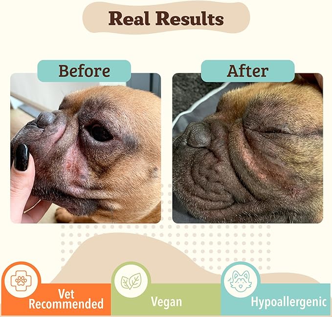Natural Dog Company Wrinkle Balm, 2 oz. Stick, Dog Lotion for Dry Itchy Skin, Cleans Wrinkles, Yeast Infection Treatment for Dogs, Plant Based, Frenchie Dog Accessories, Made in USA