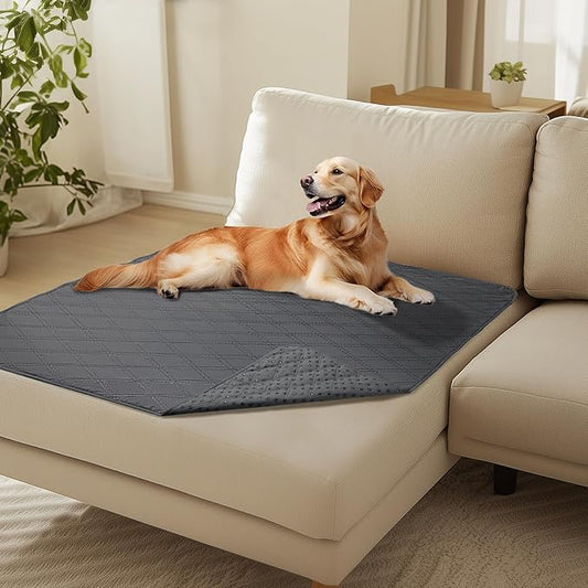 Luciphia 100% Waterproof Couch Cover Blanket for Dogs Anti-Slip Pet Couch Protector Sofa Mat Puppy Cat with Non-Slip Bottom, Grey, 40x50 Inch