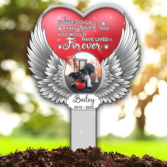 Customized Sympathy Deceased Pet Grave Marker Losing A Dog Bereavement Photo Grave Marker Memorial Sympathy Gift with Picture Name Date Custom Plaque Animal Pet Tribute Keepsake Garden Decor