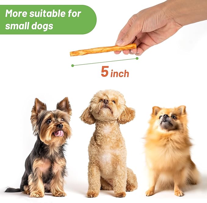 MON2SUN Chicken Collagen Sticks for Dogs, 5 Inch Teeth Cleaning Collagen Chews for Small Dogs (Chicken Flavored), Healthy Snacks, 10.58oz (40 Count-Pack of 1)