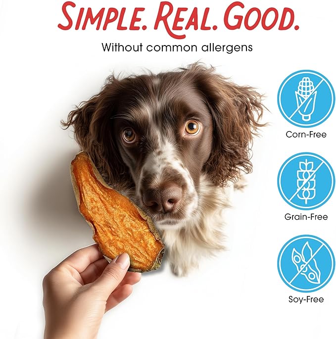 Farmland Traditions Dogs Love Sweet Potato Dog Treats, Premium Single Ingredient Human Grade Sweet Potato Dog Jerky, 1-Pound Bag