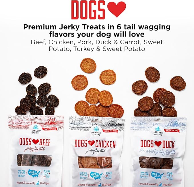 Farmland Traditions Dogs Love Sweet Potato Dog Treats, Premium Single Ingredient Human Grade Sweet Potato Dog Jerky, 1-Pound Bag