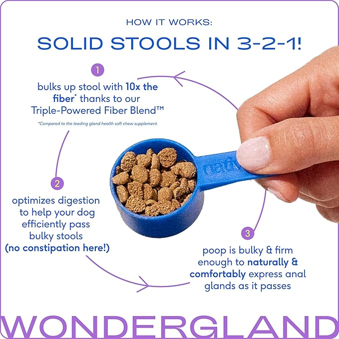 Native Pet WonderGland - Dog Anal Gland Treatment Using Fiber for Dogs - Prevent Scooting for Dogs Anal Gland Supplement Including Dog Gut Health Probiotics for Anal Gland Support - 30 Scoops