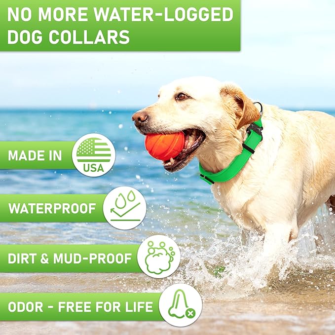 Biothane Dog Collar with Cobra Buckle - Made in USA - QR Code Dog Tag ID Included - Adjustable Heavy Duty Dog Collars for Medium Large Dogs - Waterproof Military Grade Tactical Collar for Dogs