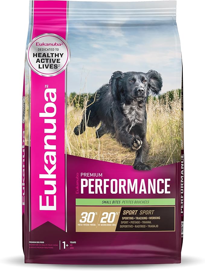 EUKANUBA Adult Premium Performance 30/20 Sport Small Bites Dry Dog Food, 28 lb Bag
