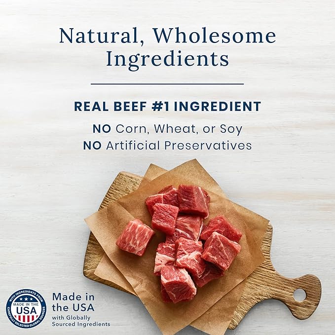 Blue Buffalo True Chews Premium Jerky Cuts Natural Dog Treats, Steak 10 oz bag
