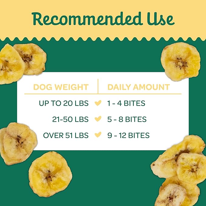 Wholesome Pride Banana Bites Dog Treats, 2 Ingredients – Bananas & Coconut Oil, Grain-Free, 8 oz