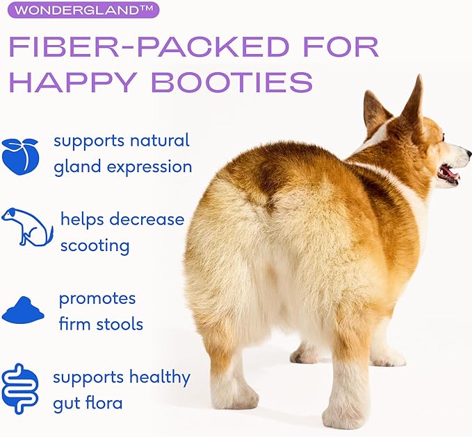 Native Pet WonderGland - Dog Anal Gland Treatment Using Fiber for Dogs - Prevents Scooting for Dogs Anal Gland Supplement Including Dog Gut Health Probiotics for Anal Gland Support - 60 Scoops
