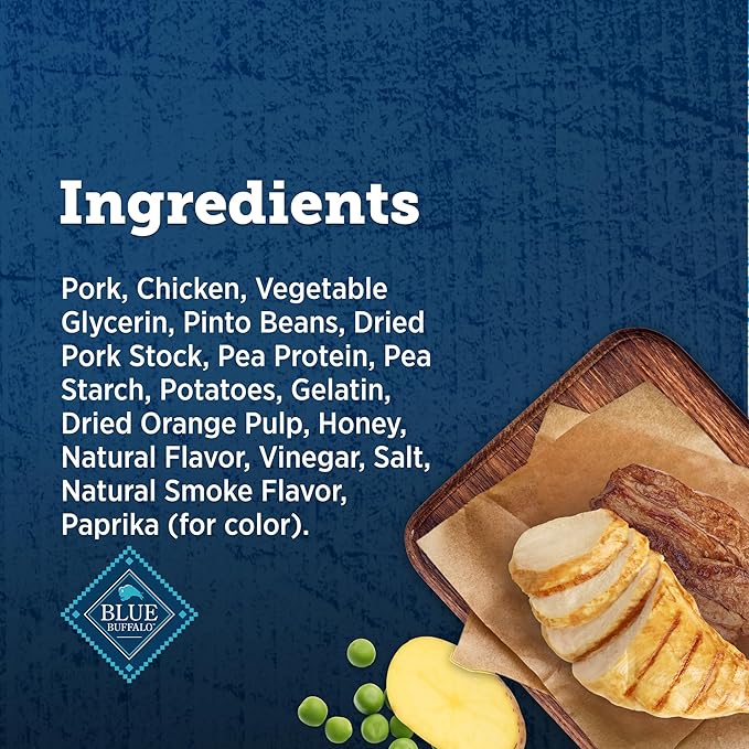 Blue Buffalo True Chews Dog Treats, Made in The USA with Natural Ingredients, Pork and Chicken Sausage Recipe, 14-oz Bag