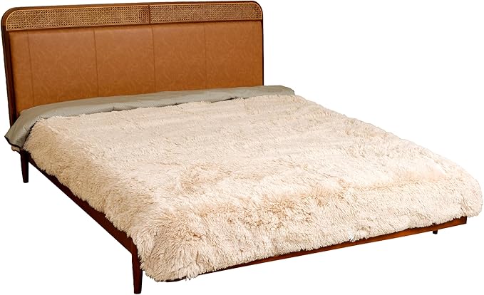 Waterproof Dog Bed Cover, Dog Pad Soft Plush Pet Blanket with Anti-Slip Back for Bed Couch Sofa, Furniture Protector for Small, Medium and Large Dogs and Cats (Beige, 82"x82")