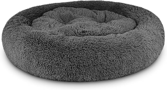 The Dog's Bed Replacement Cover ONLY for The Dog’s Bed Sound Sleep Donut Dog Bed Replacement Cover, XL Grey Fur, Veterinary Approved