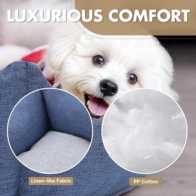 Athena Collection Small Dog Bed, 20 Inches Washable Dog Bed for Small Dogs Puppy Cats Pets, Cozy Soft Warming Fabric with Nonskid Bottom