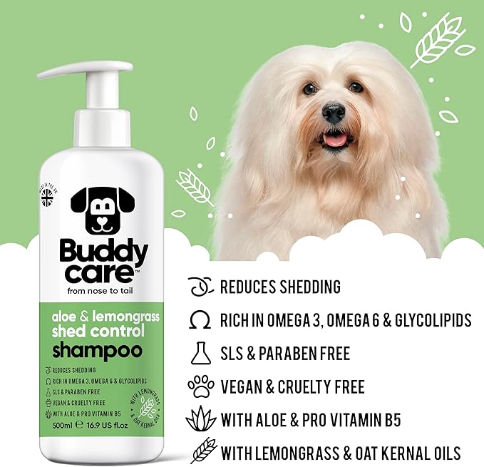 Shed Control Dog Shampoo Aloe & Lemongrass Scented | with Aloe Vera and Pro Vitamin B5 (50.72oz)