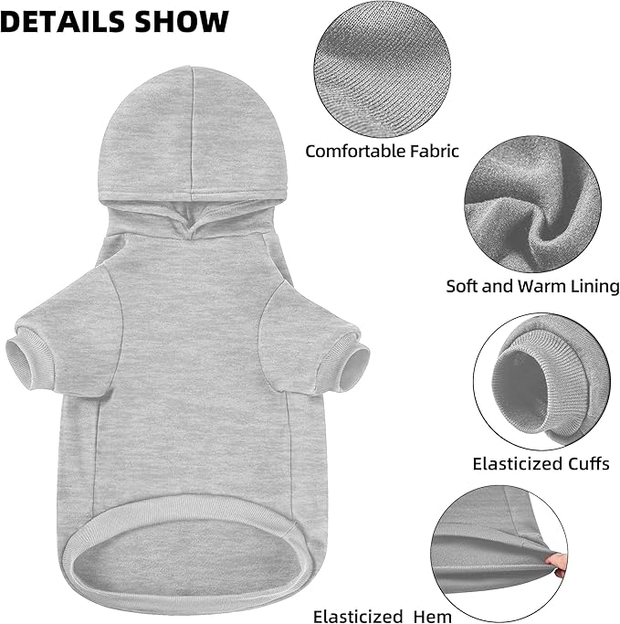 GreenJoy Dog Sweater Dog Hoodie Cold Weather Coat Hooded Sweatshirt for Puppies,Cats, Small Medium Large Dogs (Light Grey(I Love My Dad), Medium)