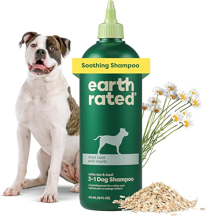 Earth Rated Hypoallergenic 3-in-1 Soothe Dog & Puppy Shampoo & Conditioner, Deodorize 98.5% Natural, 16 oz