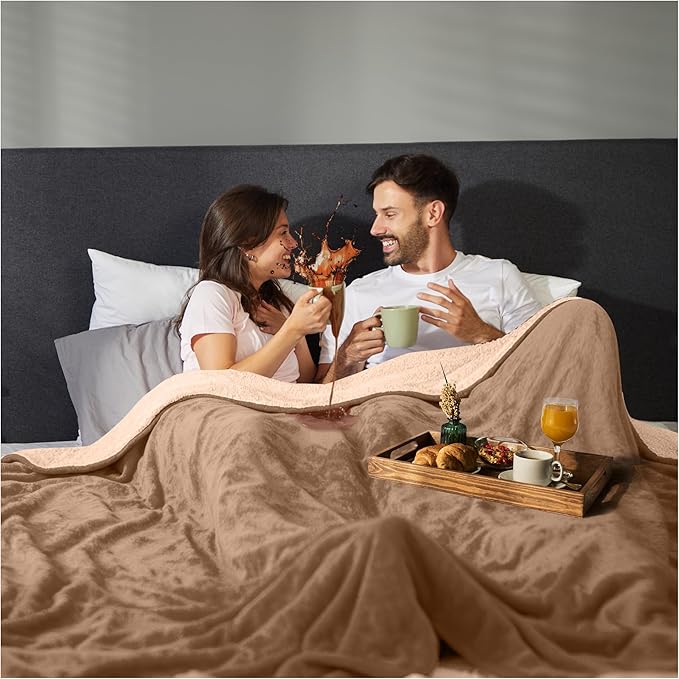 Sacred Weapon Splash Blanket – Plush Deluxe Mattress Protector – VIP Waterproof Fleece Blanket – Boonger Blanket with Moisture Barrier, Stain Proof & Washable – Queen/King Size Beige 80"x80"