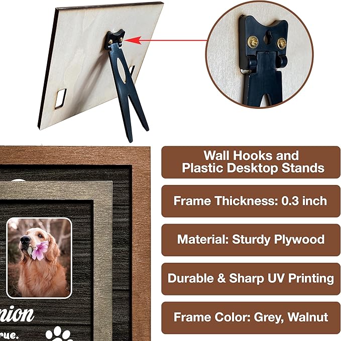 Customized Pet Memorial Picture Frame Dog Picture Loss Gift for Cat Love Personalized Memorial Pet Loss Sign Natural Wood New Puppy Best Dog Ever Gifts In Memory