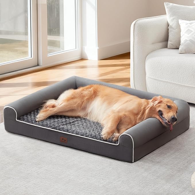 Large Dog Beds Large Sized Dogs, Orthopedic XXL XL Dog Bed for Medium Size Dogs, Big Waterproof Couch Sofa with Removable Washable Cover for Pet, Dark Grey, 45"*35"*7"