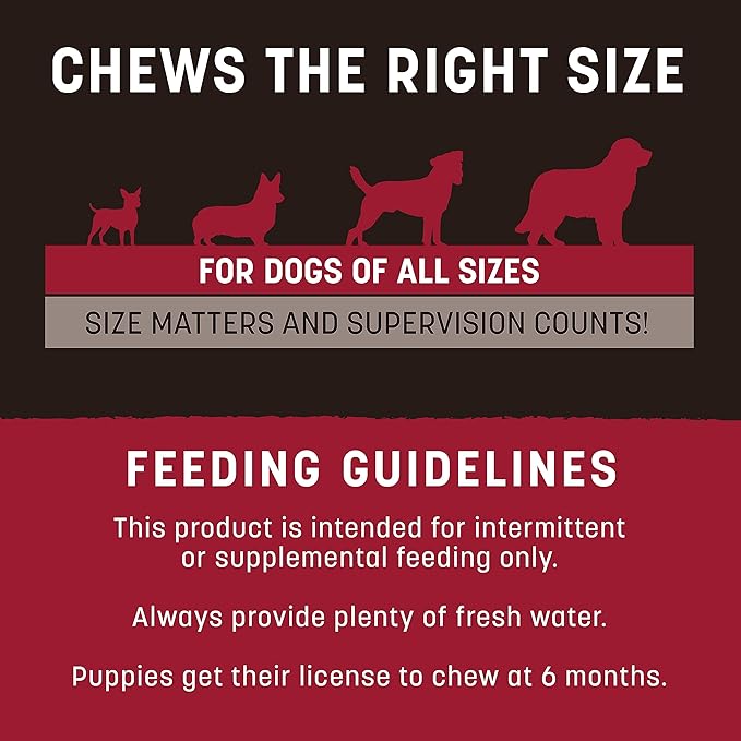 Earth Animal No Hide Strips - Natural Rawhide Free Dog Chew Strips, Beef Free - 4 Count
