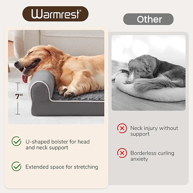 Large Dog Beds Large Sized Dogs, Orthopedic XXL XL Dog Bed for Medium Size Dogs, Big Waterproof Couch Sofa with Removable Washable Cover for Pet, Dark Grey, 45"*35"*7"