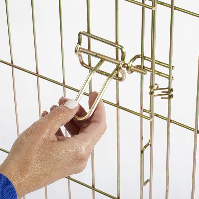 MidWest Homes for Pets Folding Metal Puppy/Dog Exercise Pen, Indoor/Outdoor Playpen with Door, 16 Sq Feet of Play Space, 30-Inches Tall, Gold Zinc