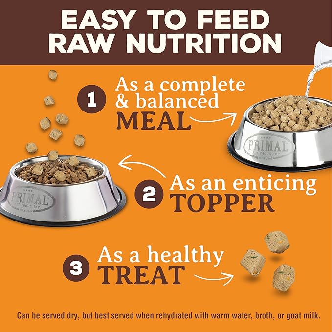 Primal Freeze Dried Dog Food, Pronto Mini Nuggets, Beef; Scoop & Serve, Complete & Balanced Meal; Also Use as Topper or Treat; Premium, Healthy, Grain Free High Protein Raw Dog Food (16 oz, 2-Pack)