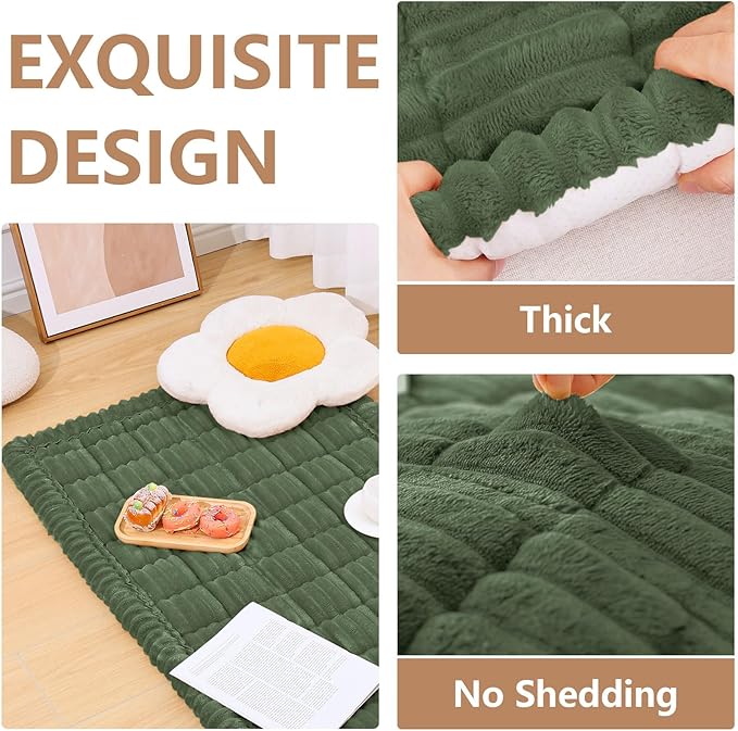 Smiry Couch Cover for Dogs Washable, Non Slip Fuzzy Pet Couch Covers for 3 Cushion Sofa Pet Friendly, Thick Soft Sofa Slipcovers Cushion Protector (Dark Green, 27.6" x 59")