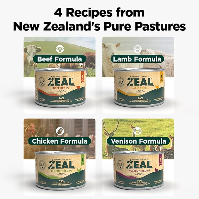 ZEAL New Zealand Wet Dog Food – High Protein, Grain-Free with Superfoods (Chicken & Salmon, 6oz Can, 12-Pack)