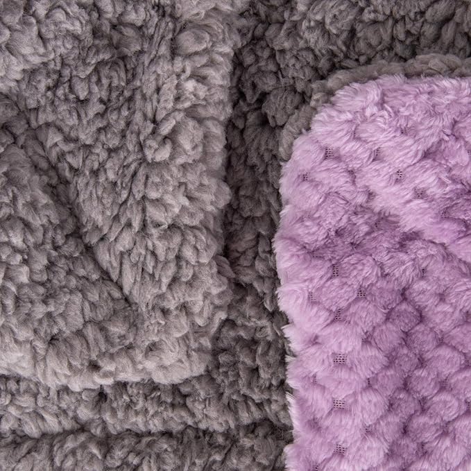 Fuzzy Pet Blanket, Warm and Soft Plush Fleece for Dog, Cat Bed, Couch, Sofa, Travel, Outdoor, Camping (32" x 40", DG-Lavender)