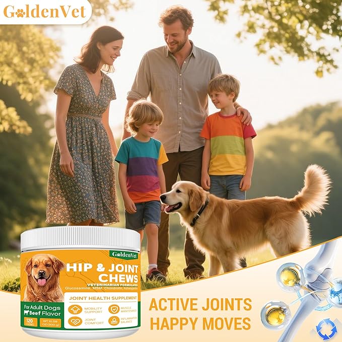 Hip and Joint Chews for Senior Dogs with Glucosamine HCL, Chondroitin, Green-lipped Mussel, Ashwagandha for Anti Inflammatory, Mobility Support, Muscle Maintenance, Joint Comfort (240 Ct)