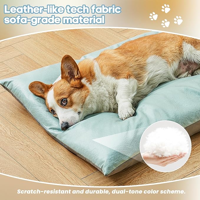 Dog Comfort Bed Mat Double-Sided Two-Tone Tech Fabric Pet Bed Suitable for All Seasons, Comfortable Dog Bed for Small Dogs (Blue&Gray)