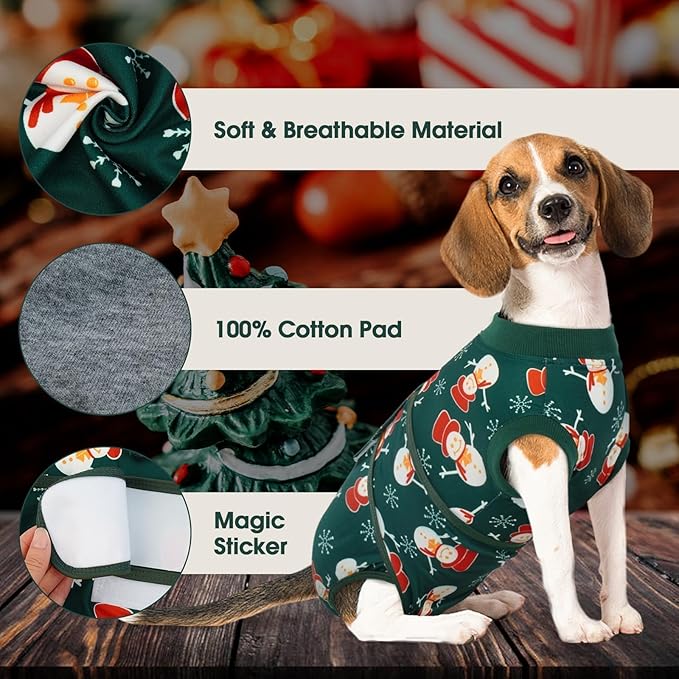 Kuoser Dog Surgery Recovery Suit, Doggie Surgical Bodysuit for Female Male Dogs, Pet Anti Licking Shirt for Spay Neuter Dog Cone Alternative