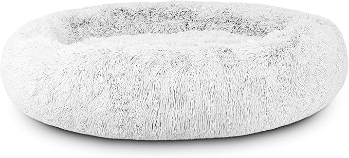 The Dog's Bed Replacement Cover Only for The Dog’s Bed Sound Sleep Donut Dog Bed Spare Cover, XXL Ice White Fur, Veterinary Approved