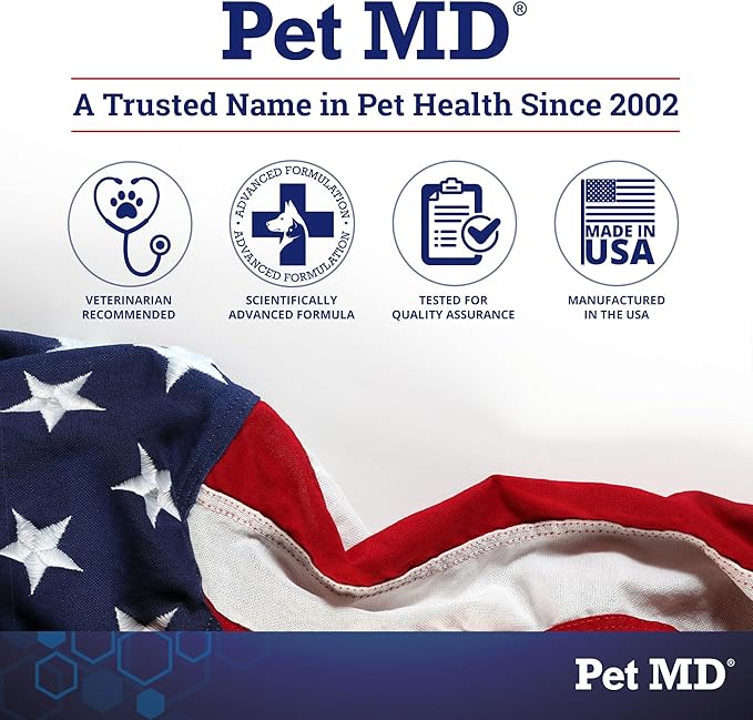 Pet MD Wrinkle Finger Wipes for Dogs & Cats - Dog Tear Stain Remover and Debris Cleaner for Skin Folds - Fragrance-Free & Hypoallergenic Grooming Wrinkle Wipes French Bulldog, Pug, and More - 50ct