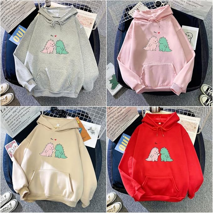 Women Girl Hoodies Cute Cat Ear Novelty Printed Pullover Sweatshirt