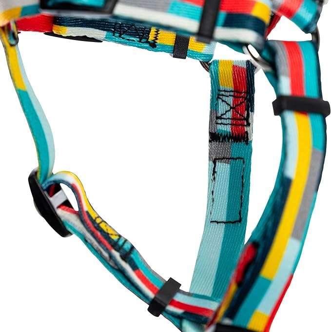 Wolfgang Heavy Duty Adjustable Dog Harness, Pull-Tested to Over 800 lbs for Walking & Training, Mixtape Print, Medium