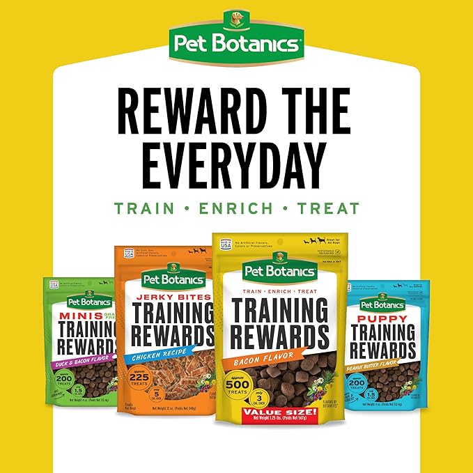 Pet Botanics 4 oz. Pouch Training Rewards Mini Soft & Chewy, Beef Flavor, with 200 Treats Per Bag, The Choice of Top Trainers