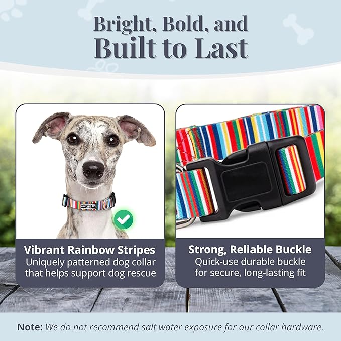 Lucky Love Dog - Adjustable Dog Collar with Easy Click Buckle for Small to Large Ones, Durable, & Comfortable for Male & Female Dogs, Pet Collar for Puppies & Adult Dogs - Hippie, Medium
