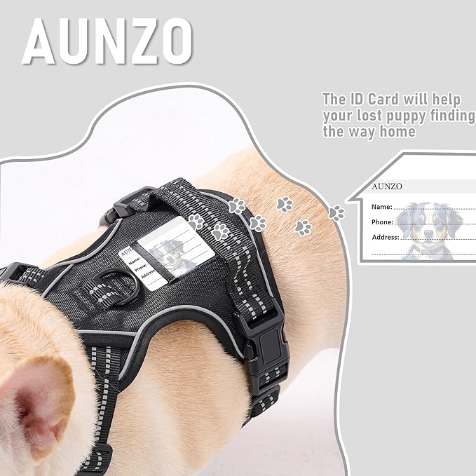 Dog Harness for Small Dog Breeds, No Need Over Head, No Pull Escapeproof Reflective Puppy Vest Harness, No Choke, Adjustable and Soft Padded Pet Vest for Easy Walking and Training, Black S