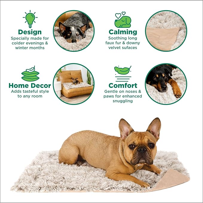 Furhaven Waterproof Throw Blanket for Dogs & Indoor Cats, Washable - Shaggy Plush Calming Long Faux Fur & Velvet Dog Blanket - Driftwood, Large