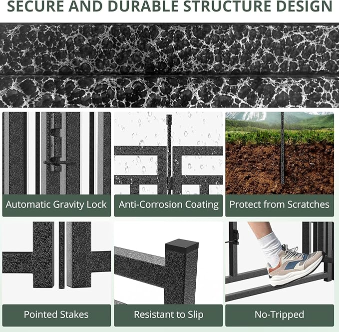 Dog Playpen Metal Dog Fence Outdoor for Yard 32" Height 24 Panels Portable Dog Pen Pet Kennel for RV Camping(Black-Silver)