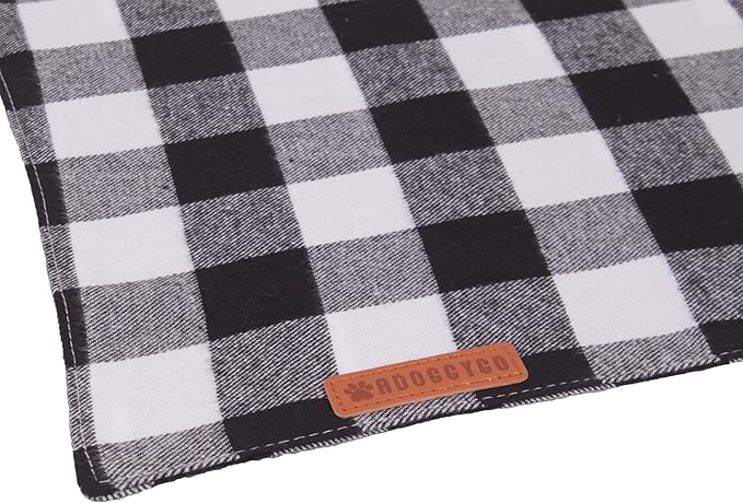 ADOGGYGO Christmas Dog Bandanas 2 Pack, Premium Cotton Fabric, Multiple Sizes Offered, White Red Plaid Bandanas for Large and Extra Large Dogs (X-Large)