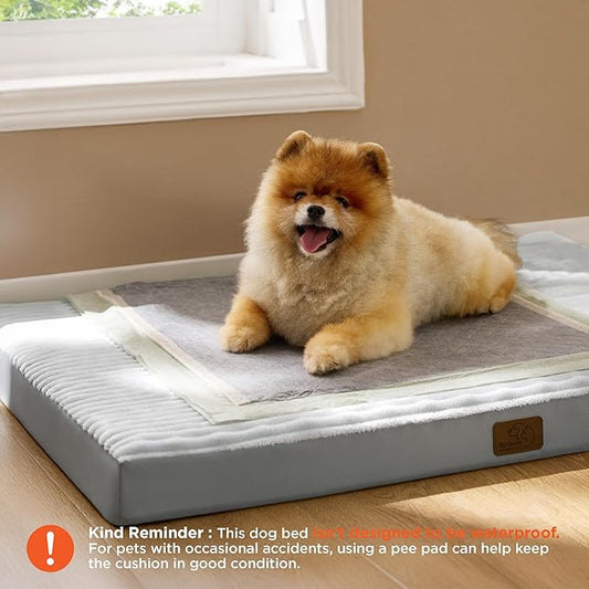 Bedsure Dog Bed for Small Dogs - Orthopedic Pet Beds with Removable Machine Washable Cover, NOT Waterproof Egg Crate Foam Puppy Pad, Suitable for Pet Up to 20 lbs, 23"x17"